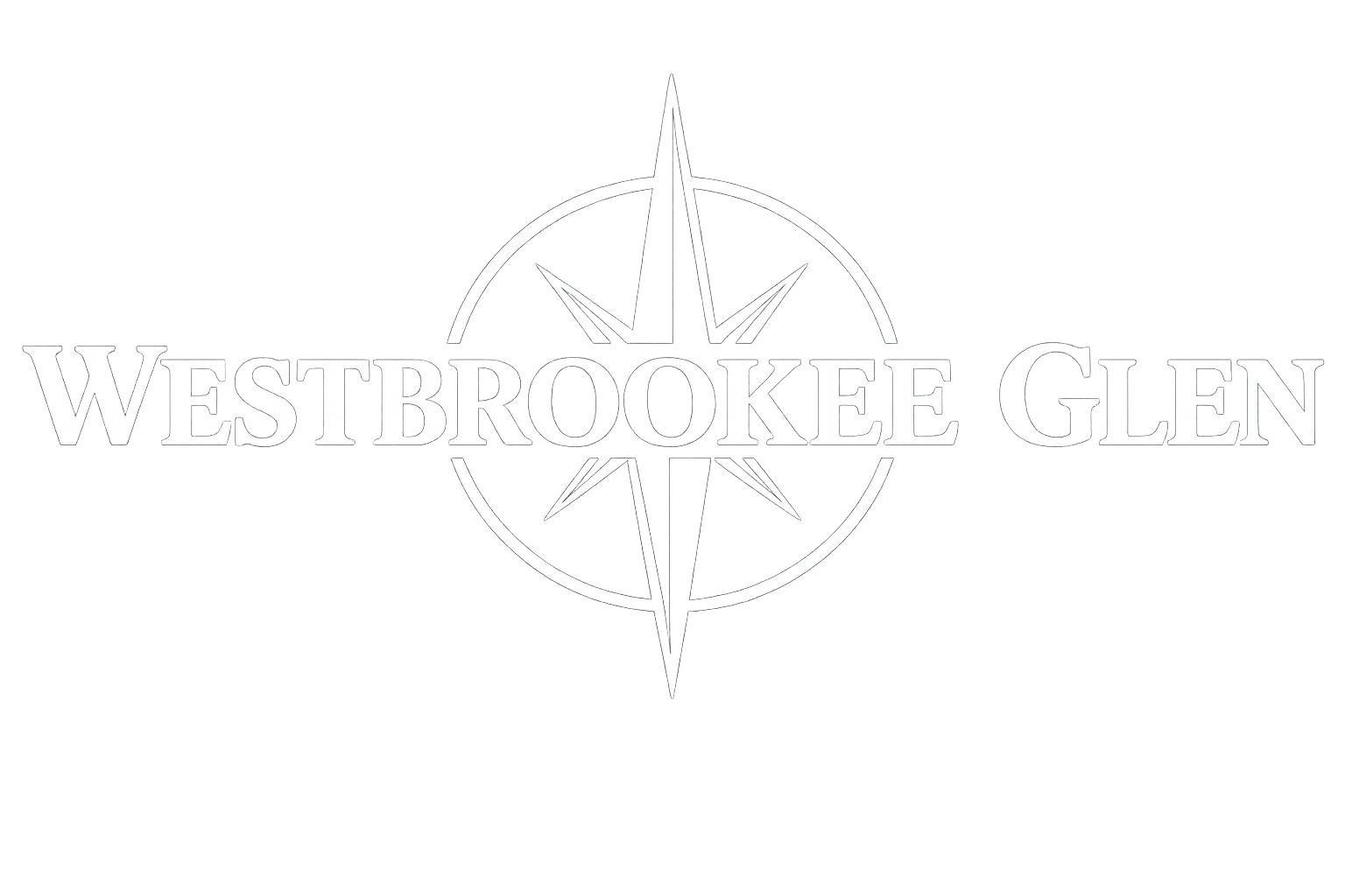 A compass rose is centered in the image with the words Westbrooke Glen written above it.